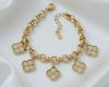 4115 Bransoletka elegancka złota 16+3cm pozłacana 14k koniczyna marokańska